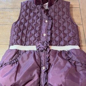 Preloved Little Lass Puffer Quilted Burgundy Sleeveless Vest